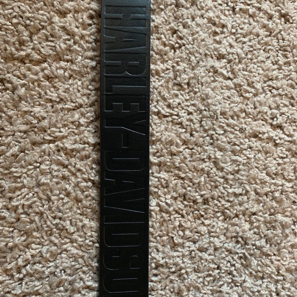 Harley-Davidson Men's XL 42/44 Embossed Genuine‎ Leather Belt, Black New - Picture 2 of 9